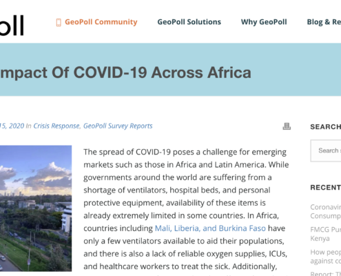 Coronavirus in Sub-Saharan Africa How Africans in 12 Nations are Responding to the COVID-19 Outbreak