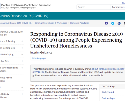 Responding to Coronavirus Disease 2019 (COVID-19) among People Experiencing Unsheltered Homelessness