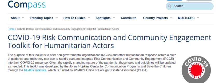 COVID-19 Risk Communication and Community Engagement Toolkit for Humanitarian Actors