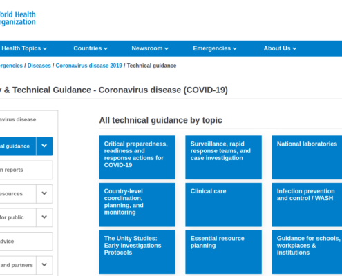 World Health Organization Technical Guidance Page