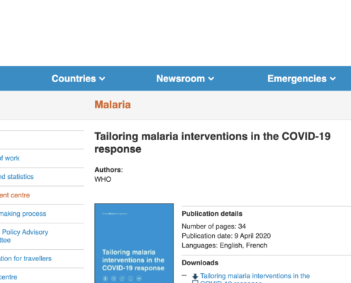 Tailoring Malaria Interventions in the COVID-19 Response