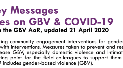 Developing Key Messages for Communities on GBV and COVID-19