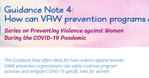 Guidance Note 4: How can VAW prevention programs adapt?