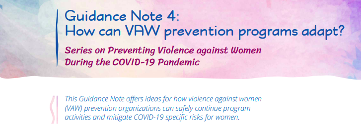 Guidance Note 4: How can VAW prevention programs adapt?
