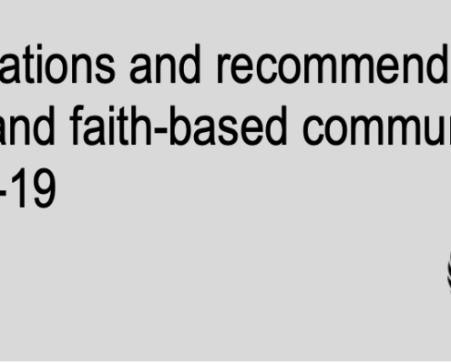 Practical Considerations and Recommendations for Religious Leaders and Faith-based Communities in the Context of COVID-19
