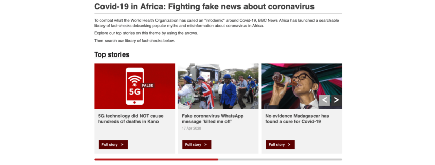 COVID-19 in Africa: Fighting Fake News about Coronavirus