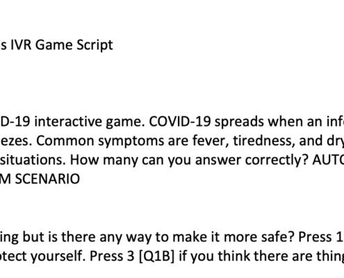 Cambodia Coronavirus IVR Game Script