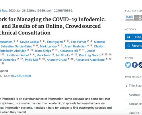 Framework for Managing the COVID-19 Infodemic: Methods and Results of an Online, Crowdsourced WHO Technical Consultation