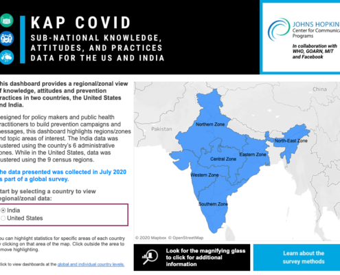 KAP COVID Dashboard: US and India Subnational View