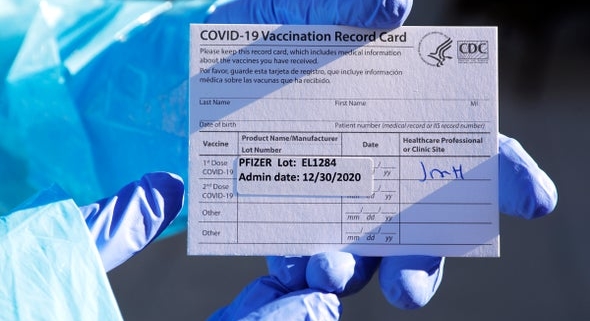 CDC Vaccination Card. Credit: Carlos Avila Gonzalez Getty Images