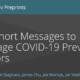 Using Short Messages to Encourage COVID-19 Prevention Behaviors