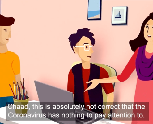 A conversation between three friends about coronavirus
