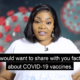 Video of singer from Ghana Celestine Donkor explaining the importance of receiving the COVID-19 vaccine.