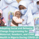 A group of Nigerian healthcare workers and two babies. The text reads: "Adapting SBC Programming for MNCH in Nigeria During COVID-19"