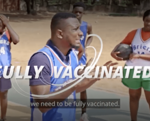A Ghanian man saying "we need to be fully vaccinated"