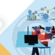 Vector graphic image of a call center